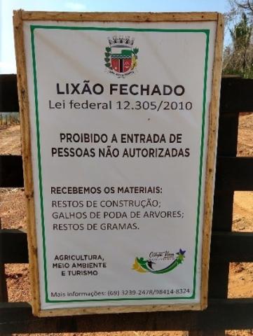  Fechamento do lixão de Campo Novo de Rondônia